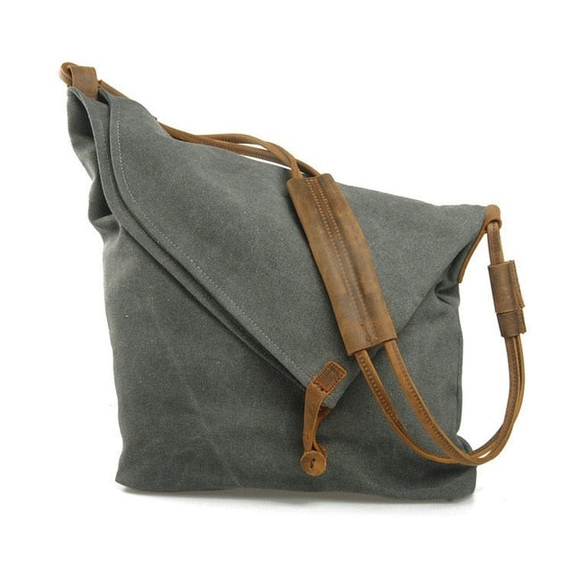 Canvas Leather Vintage Shoulder Bag